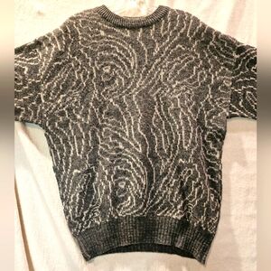 Men's L Le Tigre sweater gray and white topographic Tigré
